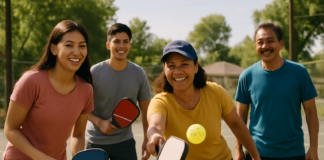 Pickleball: 3 Paddles You Need to Buy for Your Game Filipino people playing pickleball outdoors with various paddles in hand