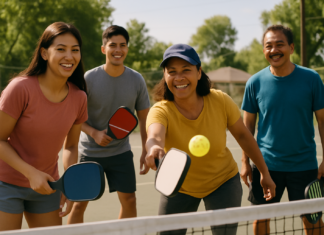 Pickleball: 3 Paddles You Need to Buy for Your Game Filipino people playing pickleball outdoors with various paddles in hand