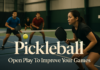 Pickleball, Open Play To Improve Your Games, and BDR Rating Insights Filipino pickleball players competing actively in an indoor court during a TPBL tournament