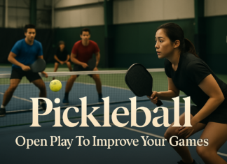 Pickleball, Open Play To Improve Your Games, and BDR Rating Insights Filipino pickleball players competing actively in an indoor court during a TPBL tournament