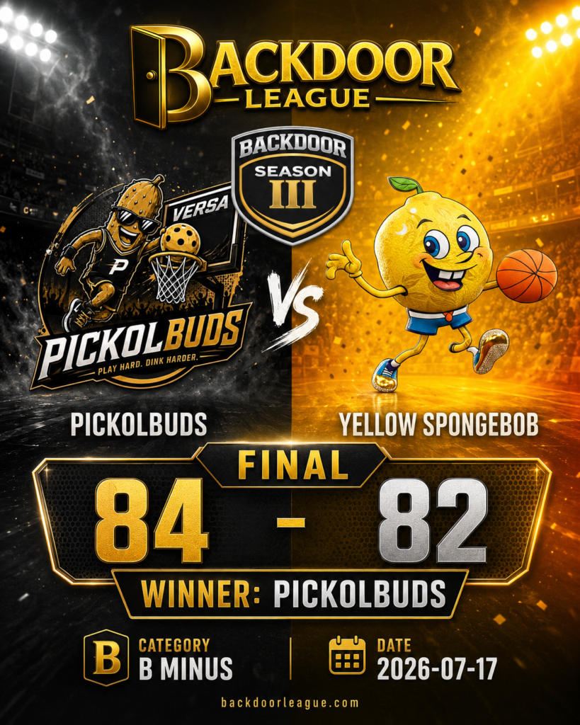 PICKOLBUDS Edge YELLOW SPONGEBOB 84-82 in Thrilling B Minus Clash at Versa Unlimited
