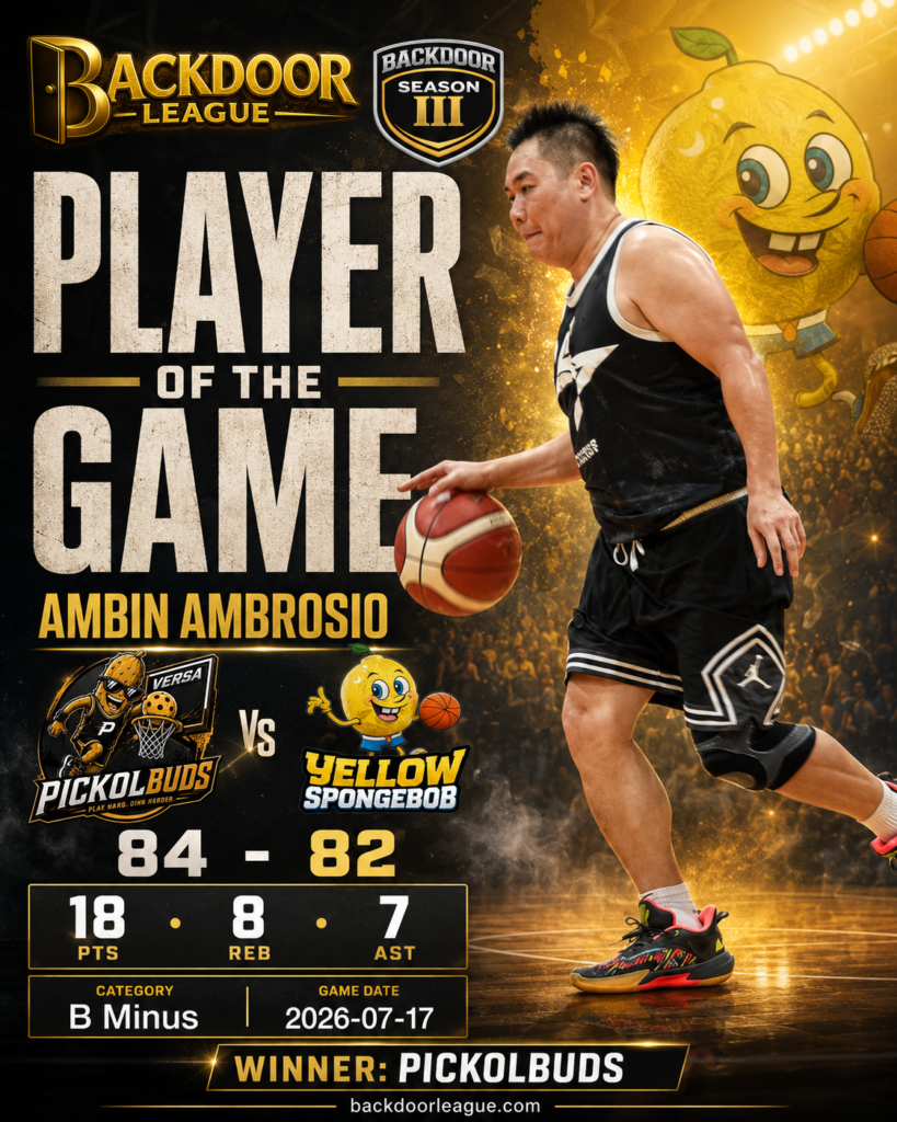 Ambin Ambrosio Powers Pickolbuds to Narrow 84-82 Victory Over Yellow Spongebob