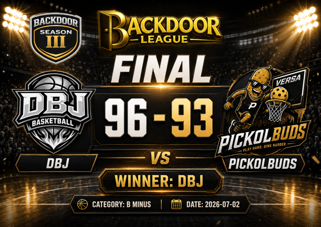 DBJ Edges PICKOLBUDS in Thrilling 96-93 Finish at BackDoor League B Minus