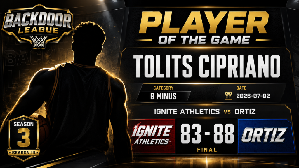 Tolits Cipriano Shines as Player of the Game in Ignite Athletics vs Ortiz Thriller