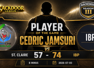 Cedric Jamsuri Shines as Player of the Game in IBP’s Victory Over St. Claire