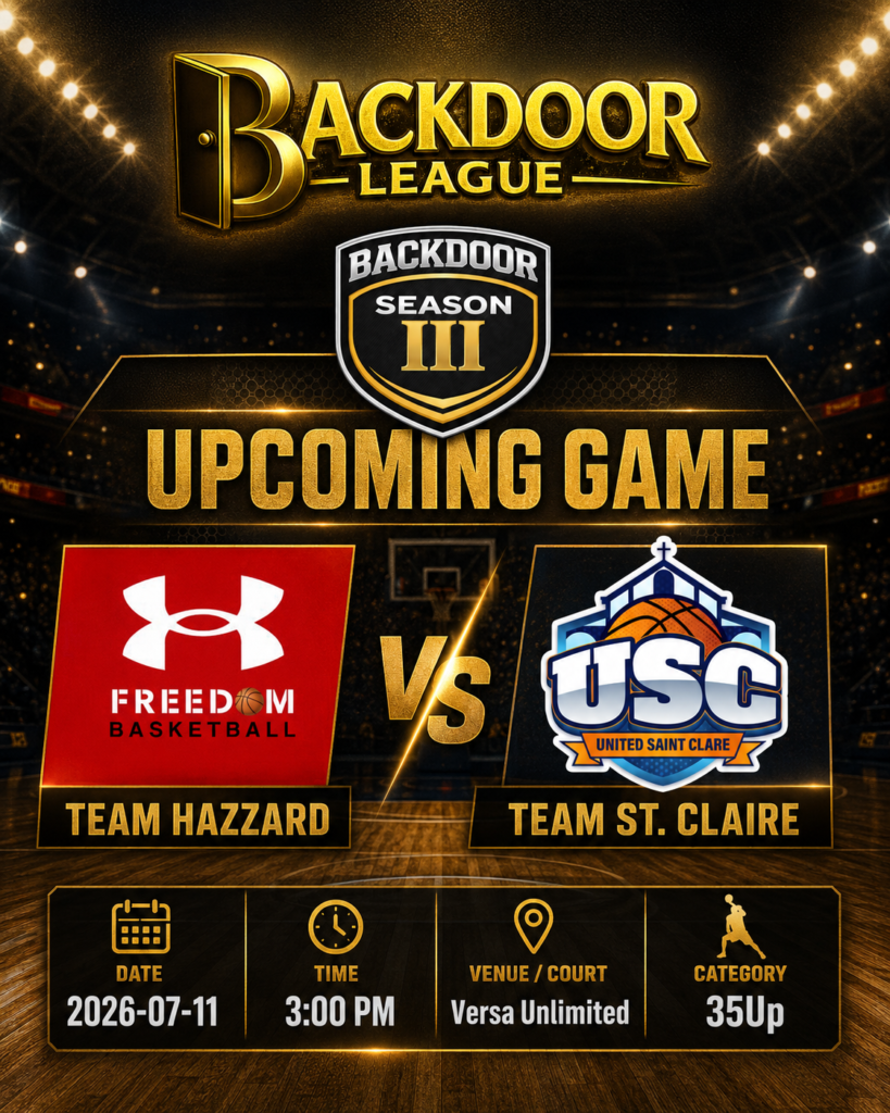 TEAM HAZZARD vs TEAM ST. CLAIRE: BackDoor League 35Up Scheduled Showdown at Versa Unlimited