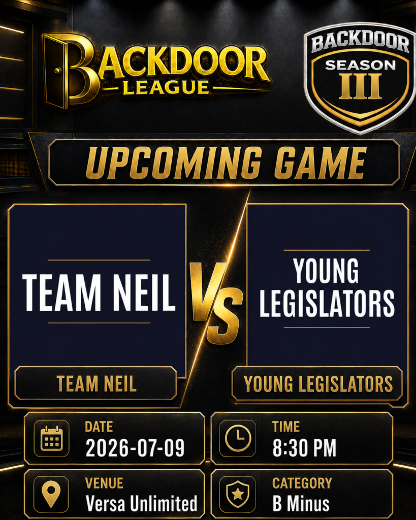 TEAM NEIL vs YOUNG LEGISLATORS: Key B Minus Showdown at Versa Unlimited