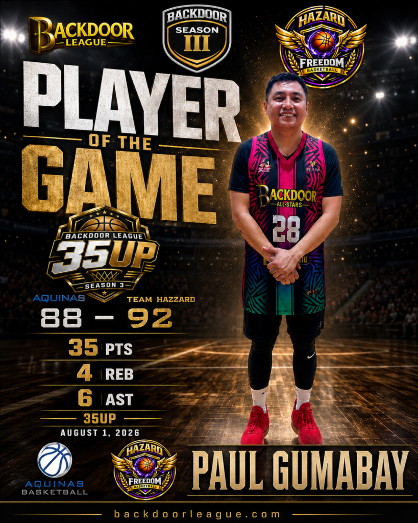 PAUL GUMABAY Shines as Player of the Game in TEAM HAZZARD’s Narrow 92-88 Victory Over AQUINAS
